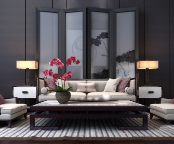New Chinese Style Sofa Combination-ID:449457239