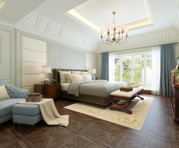 American Style Simple European Style Bedroom-ID:293829625