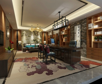 New Chinese Style Manager's Office-ID:442535262