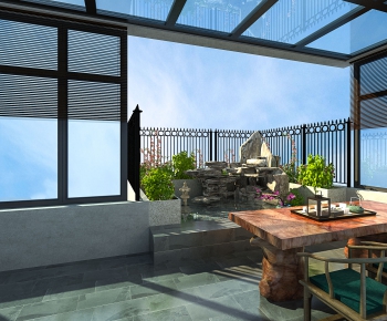 New Chinese Style Balcony-ID:808304226