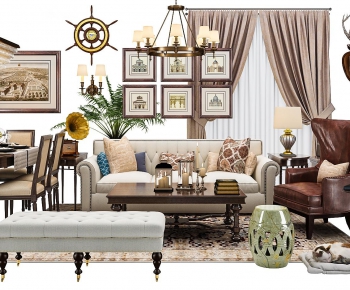 American Style Sofa Combination-ID:784146134