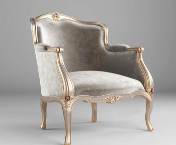 欧式新古典单人沙发单椅3D模型
