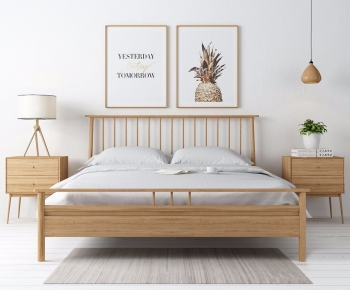 Nordic Style Double Bed-ID:851508939