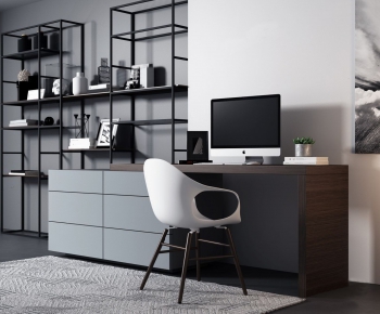 Modern Computer Desk And Chair-ID:621611378