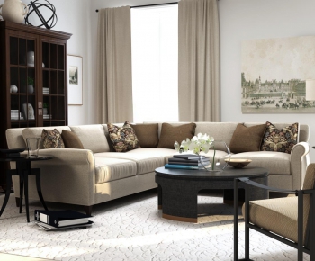 现代美式组合沙发多人沙发-ID:805355453