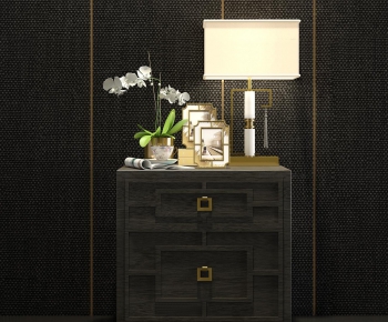 New Chinese Style Bedside Cupboard-ID:555071336