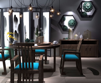 New Chinese Style Dining Table And Chairs-ID:674096215