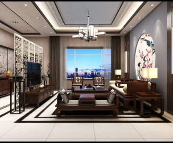 Chinese Style A Living Room-ID:942752419