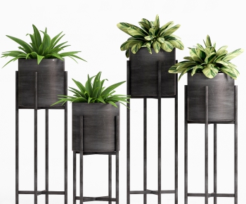 Modern Potted Green Plant-ID:653767254