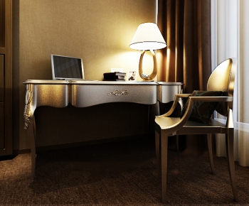 European Style New Classical Style Computer Desk And Chair-ID:515631388