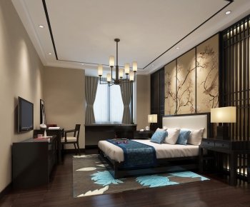 New Chinese Style Bedroom-ID:373696992