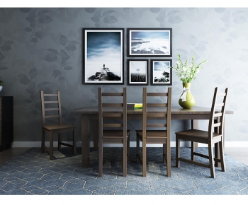 Modern American Style Dining Table And Chairs-ID:187463315