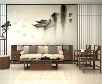 New Chinese Style Sofa Combination-ID:493523876