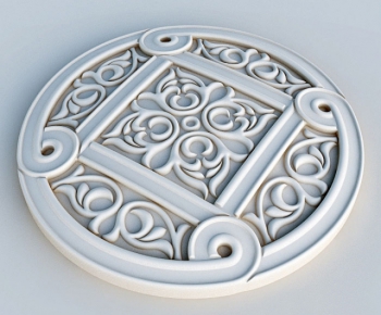 European Style Plaster Carved Top Plate-ID:185936828