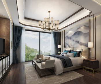 New Chinese Style Bedroom-ID:968754681