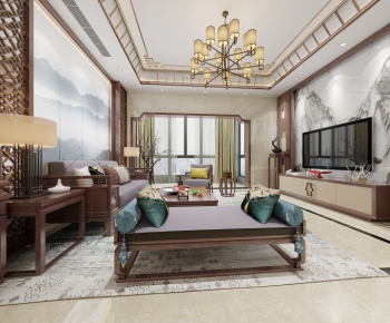 New Chinese Style A Living Room-ID:324254663