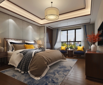 New Chinese Style Bedroom-ID:436102444