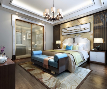 New Chinese Style Bedroom-ID:217634652