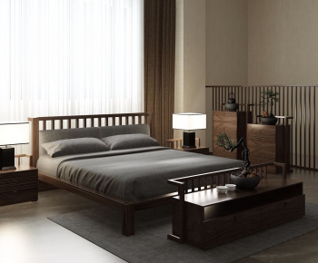 New Chinese Style Double Bed-ID:411635827