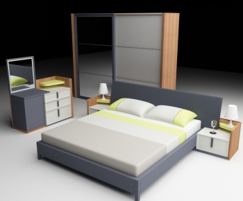Modern Double Bed-ID:195559228
