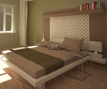 Modern Double Bed-ID:757663978