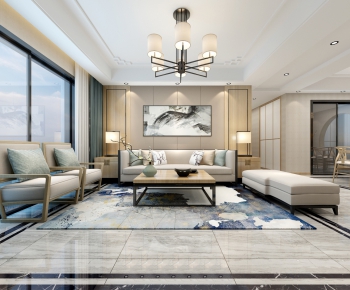 New Chinese Style A Living Room-ID:233815665