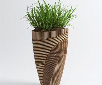 Modern Potted Green Plant-ID:185481674