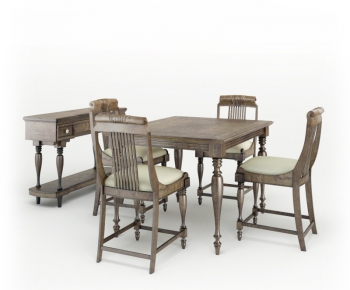 American Style Dining Table And Chairs-ID:199196141