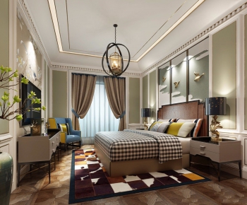 Post Modern Style Simple European Style Bedroom-ID:485832884