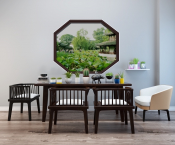 New Chinese Style Dining Table And Chairs-ID:498315665