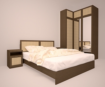 Modern Double Bed-ID:686419862