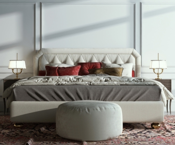Simple European Style Double Bed-ID:430697612