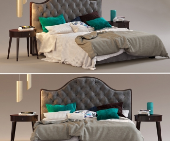 Simple European Style Double Bed-ID:875501833