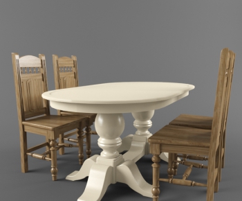 European Style Dining Table And Chairs-ID:580470618