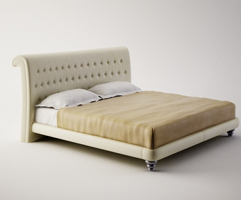 Simple European Style Double Bed-ID:615595953