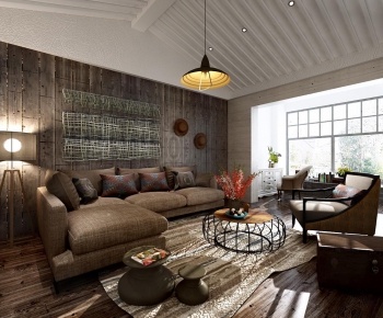 Modern Industrial Style A Living Room-ID:143866624