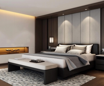 Modern New Chinese Style Bedroom-ID:659069133