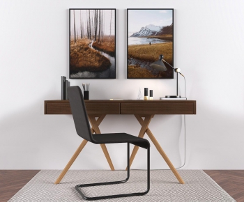 Modern Computer Desk And Chair-ID:595797883