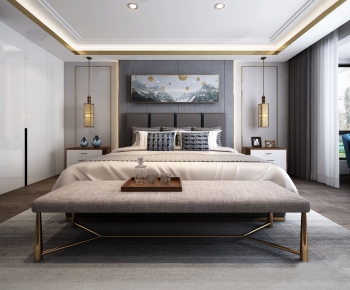 Modern New Chinese Style Bedroom-ID:400281333