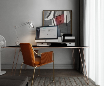 Modern Computer Desk And Chair-ID:770597323