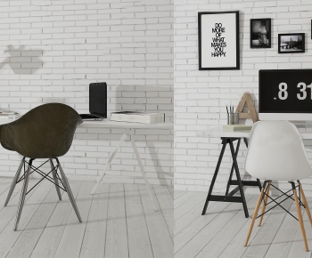 Nordic Style Computer Desk And Chair-ID:806307799