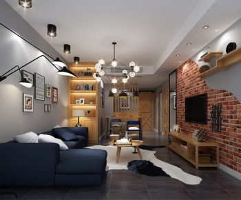 Industrial Style A Living Room-ID:496880167