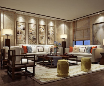 New Chinese Style A Living Room-ID:472948185