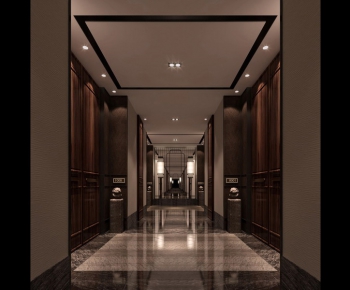 New Chinese Style Corridor Elevator Hall-ID:736638554