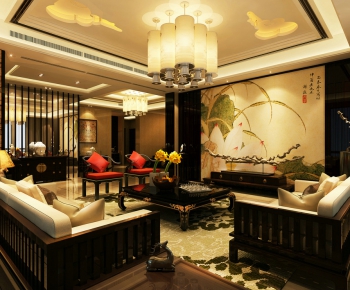 Chinese Style A Living Room-ID:406226455