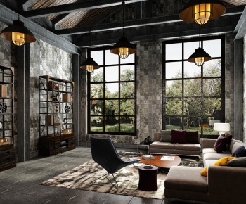Industrial Style A Living Room-ID:503981434