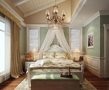 American Style Idyllic Style Bedroom-ID:817959938