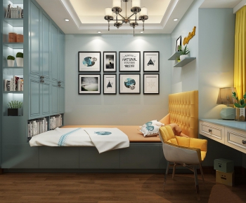 Simple European Style Bedroom-ID:641119443