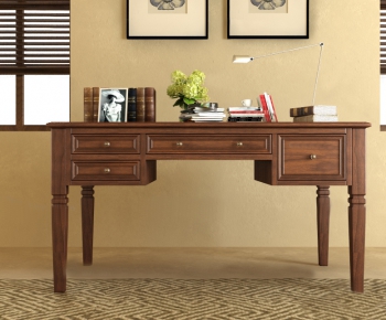 American Style Computer Desk And Chair-ID:920826743