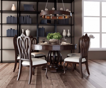 American Style Dining Table And Chairs-ID:124829155